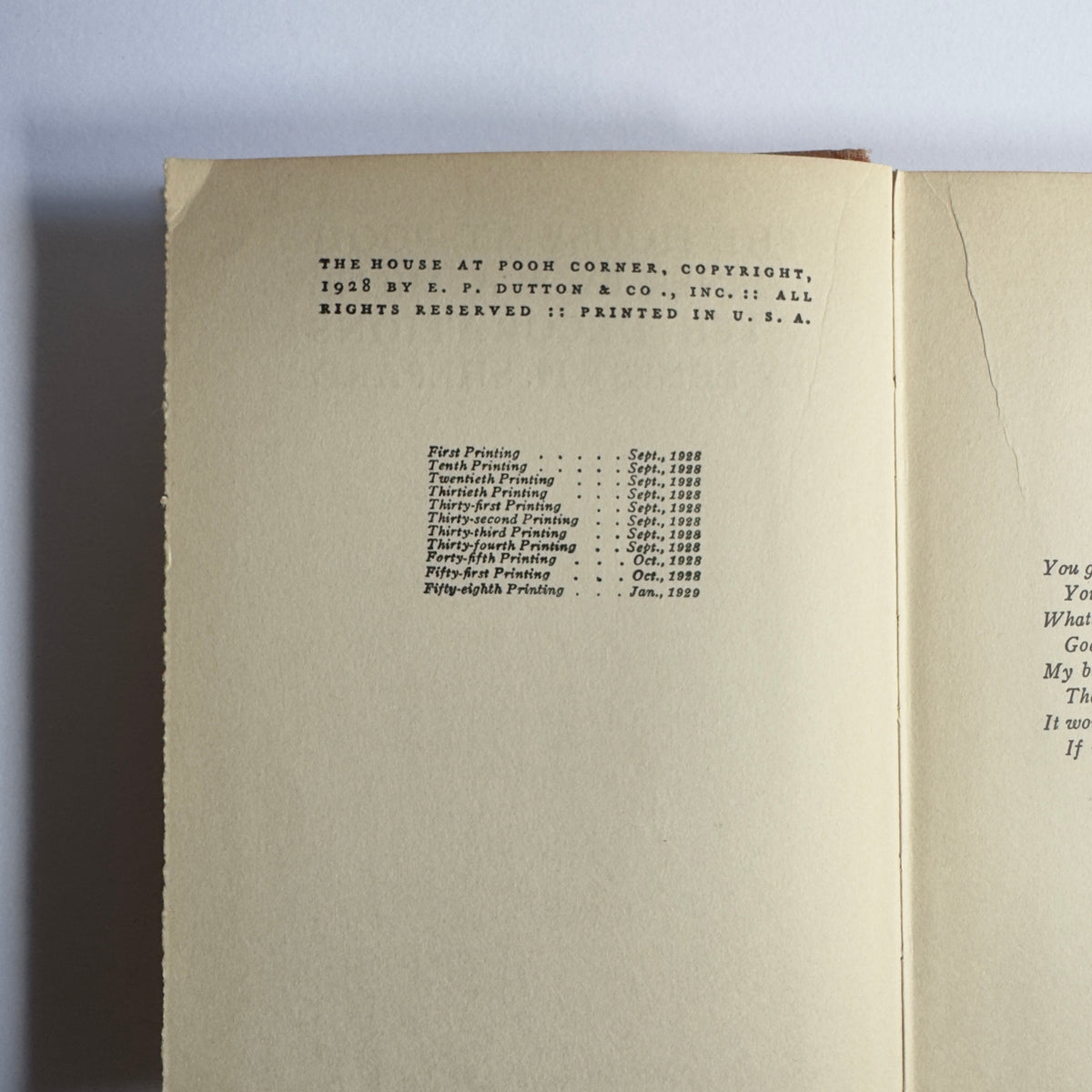 The House at Pooh Corner by A.A. Milne [First Edition]