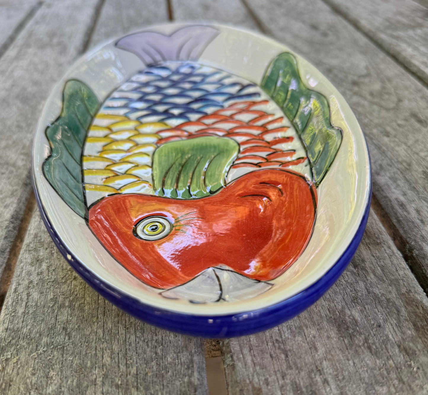 Vintage Set of 1990's Tabletops Unlimited Hand Painted Pescada Platters
