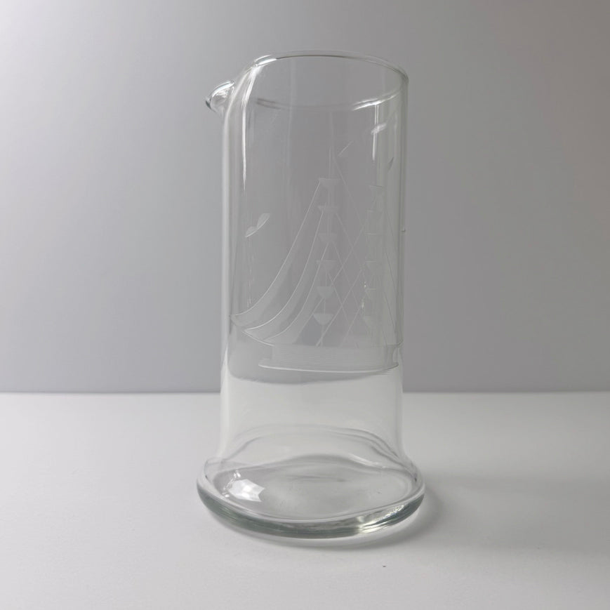 Vintage Javit Clipper Ship Collection Cut Crystal Glass Martini Pitcher & Highball Glasses