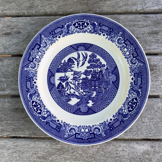 Vintage Willow Ware by Royal China 10" Chinoiserie Plate
