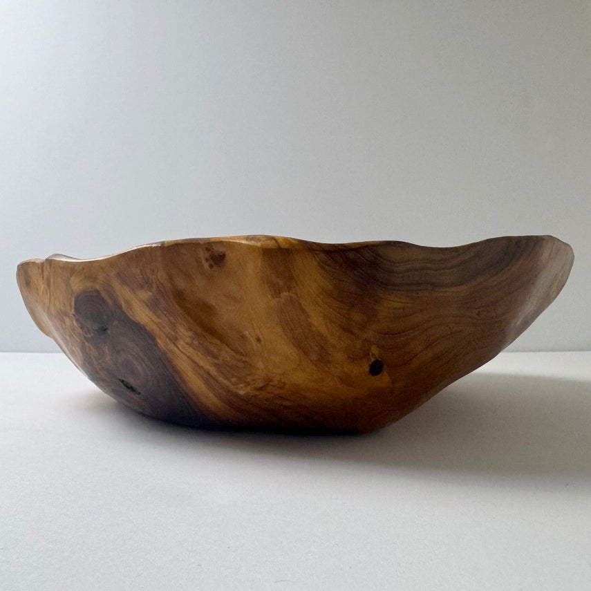 Hand-carved Burl Wood Decorative Bowl