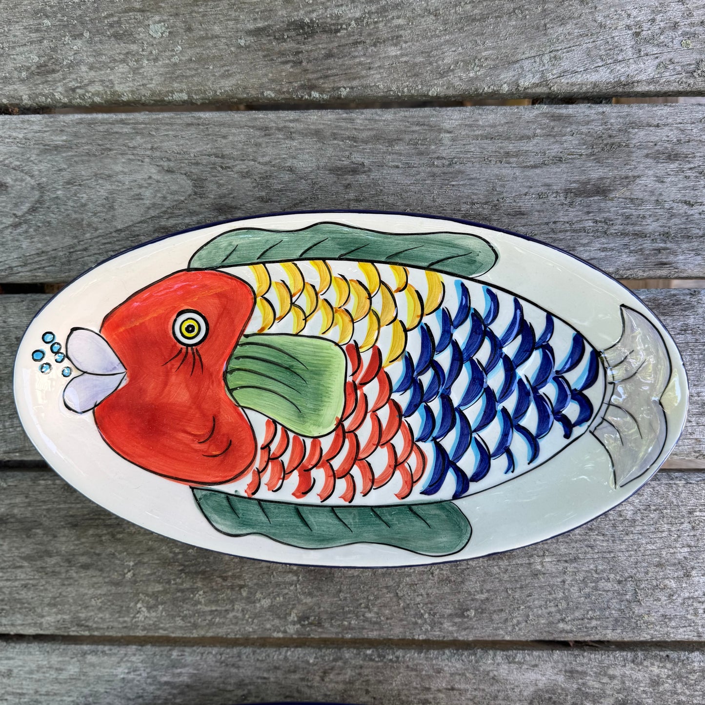 Vintage Set of 1990's Tabletops Unlimited Hand Painted Pescada Platters