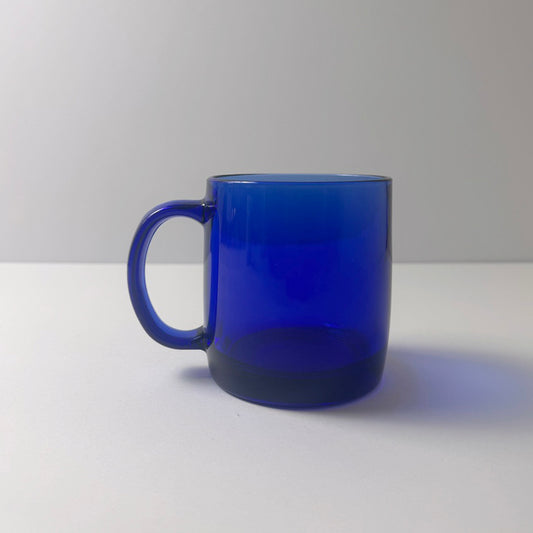 Vintage Luminarc USA Cobalt Blue Glass Mug