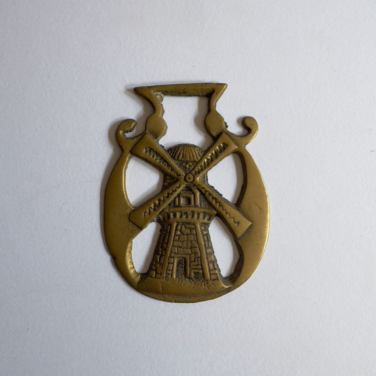 Antique Windmill Horse Brass Martingale Medallion