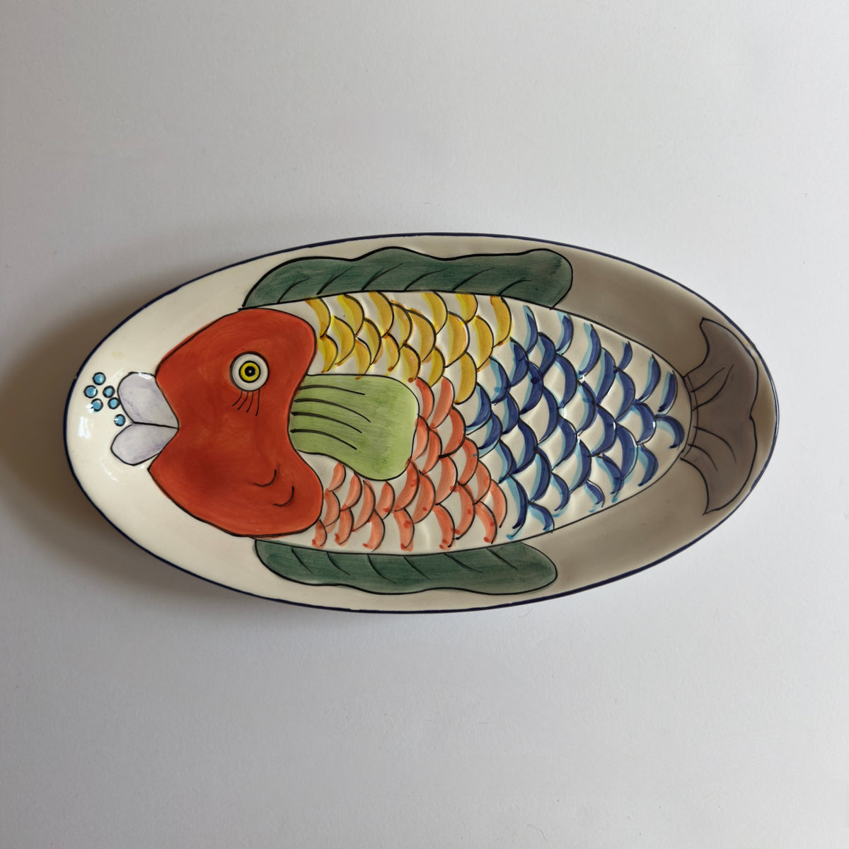 Vintage Set of 1990's Tabletops Unlimited Hand Painted Pescada Platters