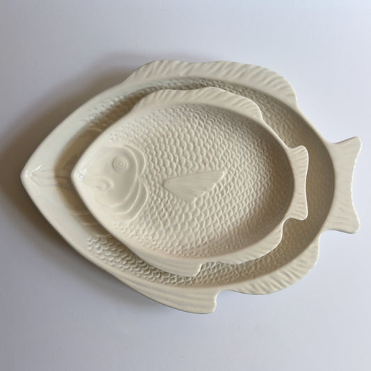 Vintage 1970s Whittier Pottery Fish Platter Set