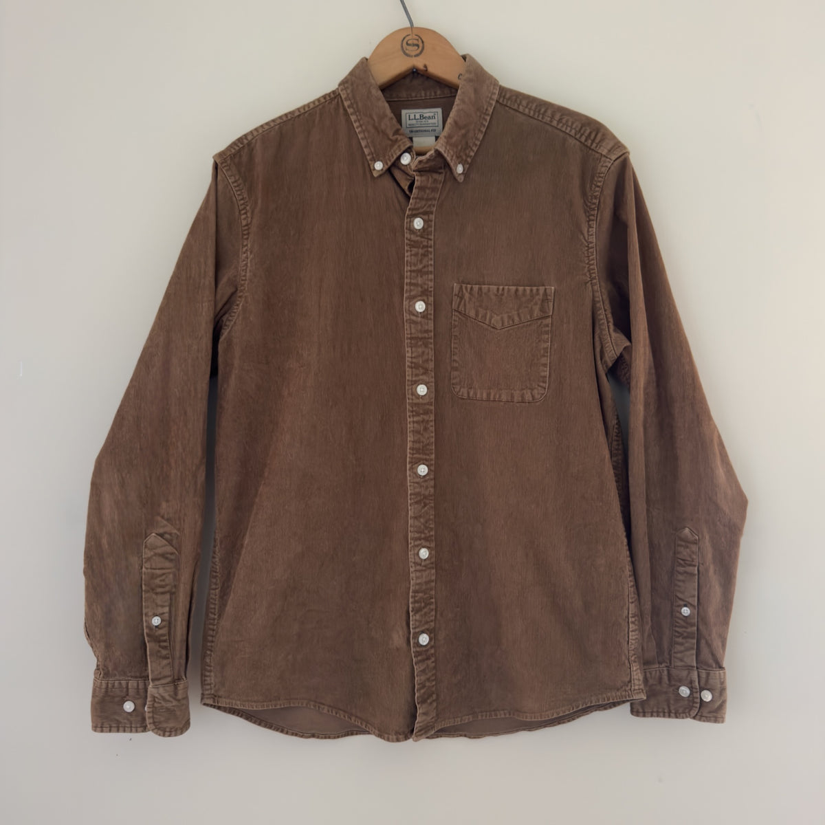L.L.Bean Traditional Fit Corduroy Button-Down Shirt, S-Reg