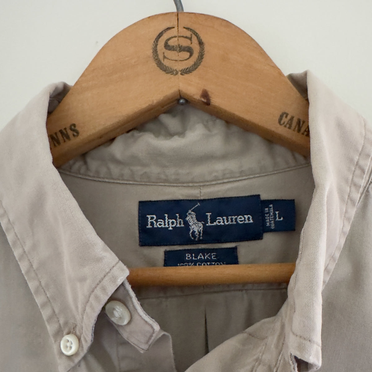 Vintage Ralph Lauren Blake Khaki Oxford Shirt, L