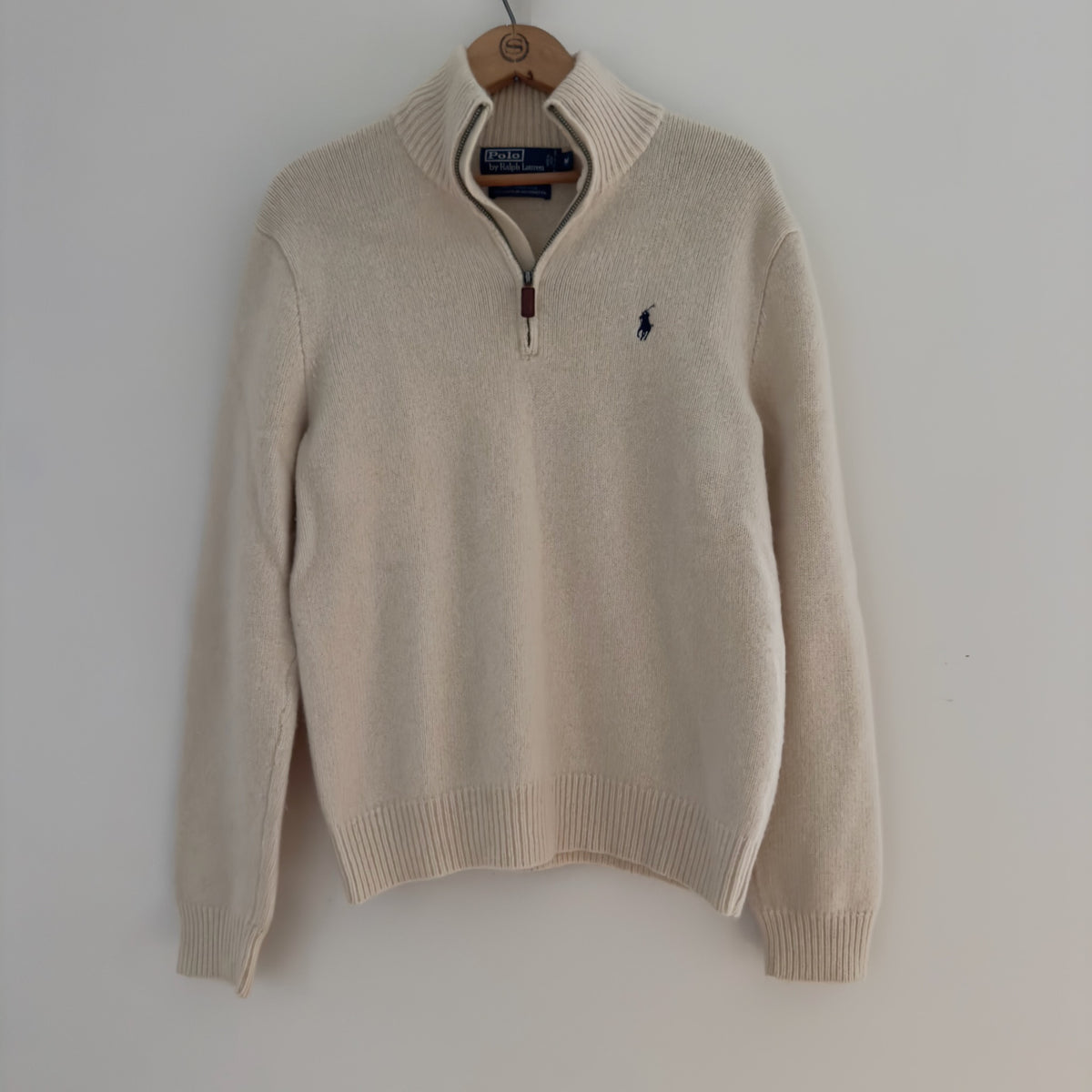 Vintage Polo Ralph Lauren Quarter-Zip Lambswool Pullover, M