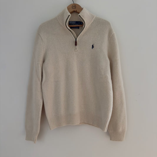 Vintage Polo Ralph Lauren Quarter-Zip Lambswool Pullover, M