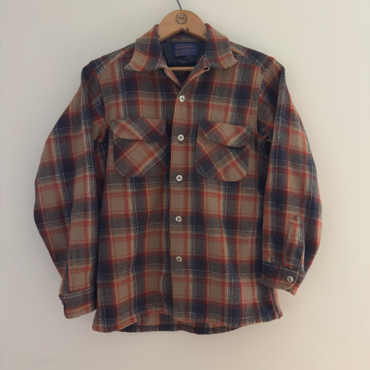 Vintage Pendleton Virgin Wool Plaid Board Shirt, M