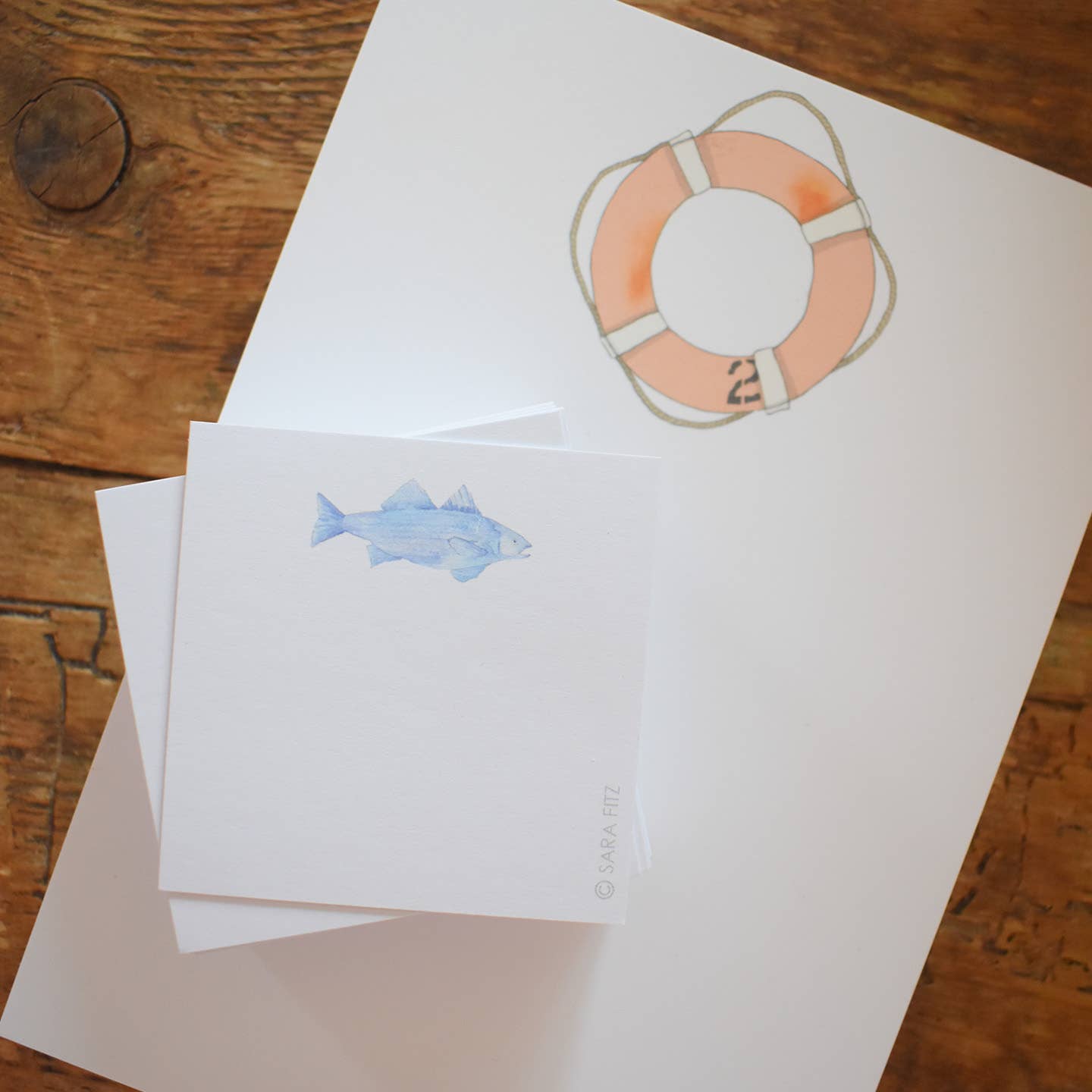 Blue Fish Notelets